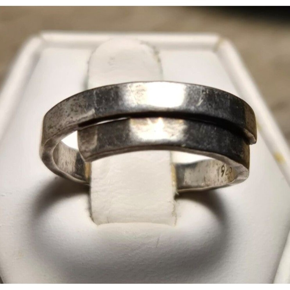 Hammered vintage sterling silver ring sz 7